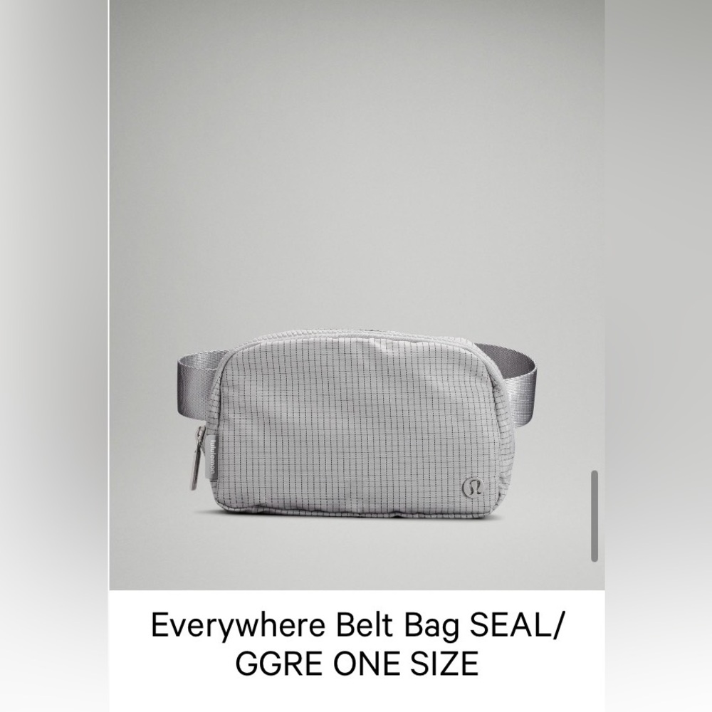 Lululemon Everywhere Belt Bag 1L - Seal Gray with Grid Pattern